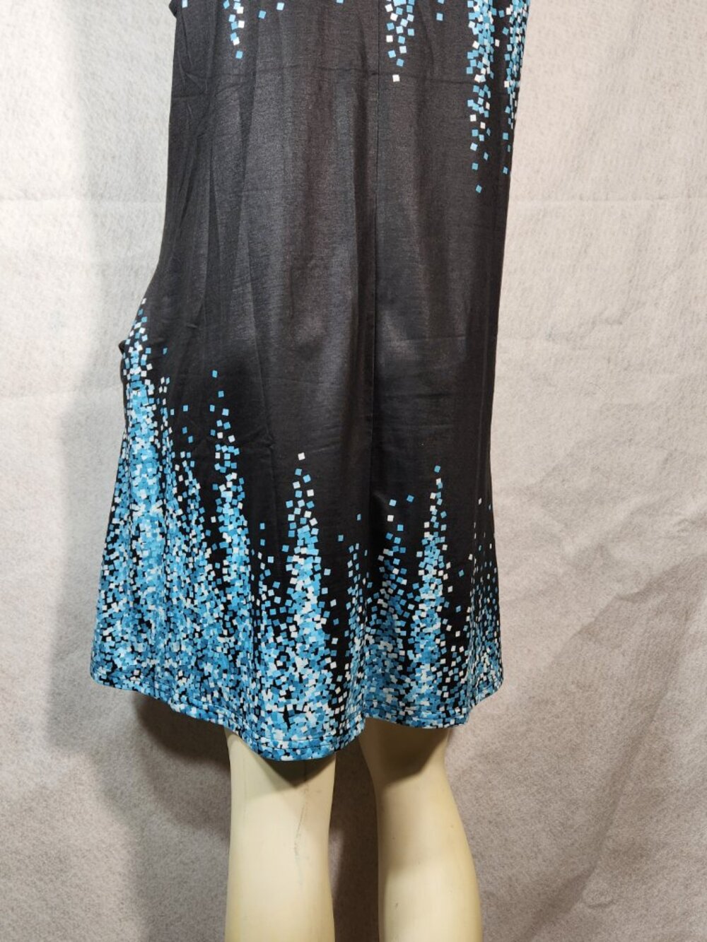 Womens Midi Sleeveless Tank Dress Size Large Cotton Blend Lightweight Black EUC - Picture 5 of 10